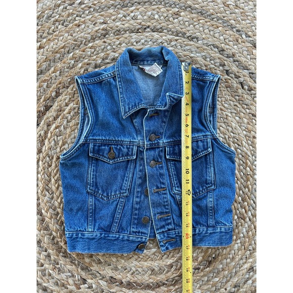 Vintage Denim Vest Bechamel Women Small Buttons - Picture 6 of 7